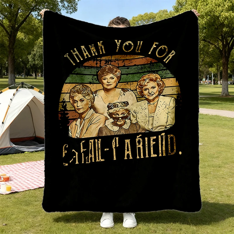 The Golden Thank You for Being A Friend 80s Vintage Sunset T, Flannel Blanket, The Golden Flannel Throw