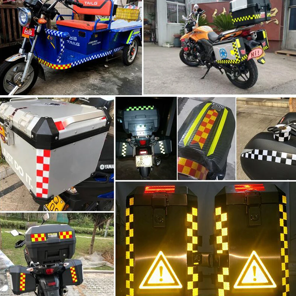 Autocollant de bande réfléchissante pour voiture, marque de sécurité, ruban d'avertissement auto-adhésif pour moto et vélo