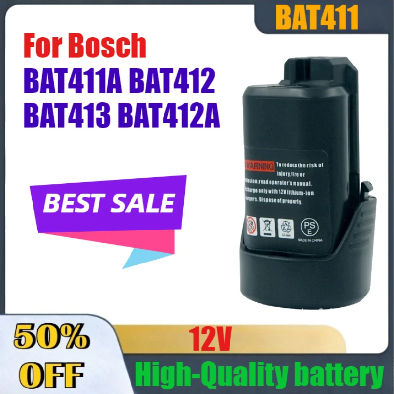 

12V High-Quality Rechargeable Batteries BAT411 For Bosch BAT411A BAT412 BAT413 BAT412A