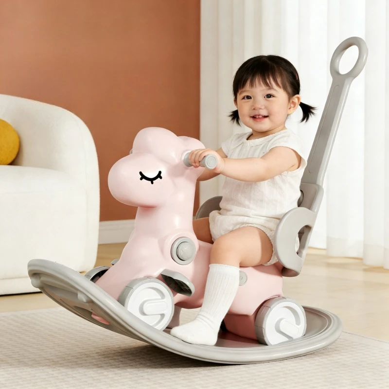 Sturdy Non Falling Thickened Plastic Kids Rocking Car Multifunctional Indoor Rocking Horse For 0 3 Years Baby Birthday Gift