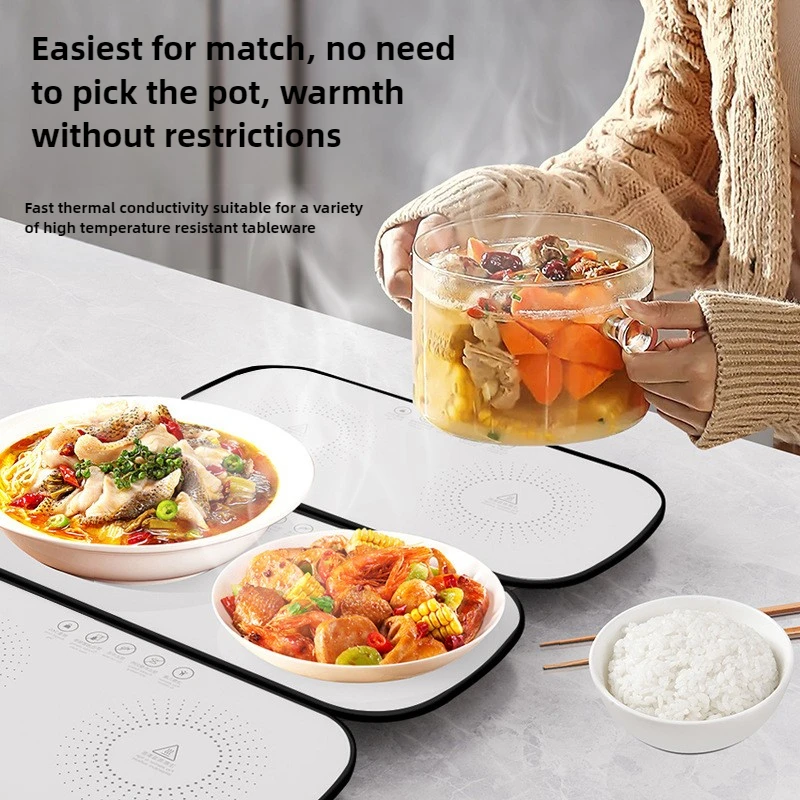 Mesa de comedor multifuncional para el hogar, tabla calefactora para mantener la comida caliente, cojín para leche y queso, estera para comida caliente de 220V