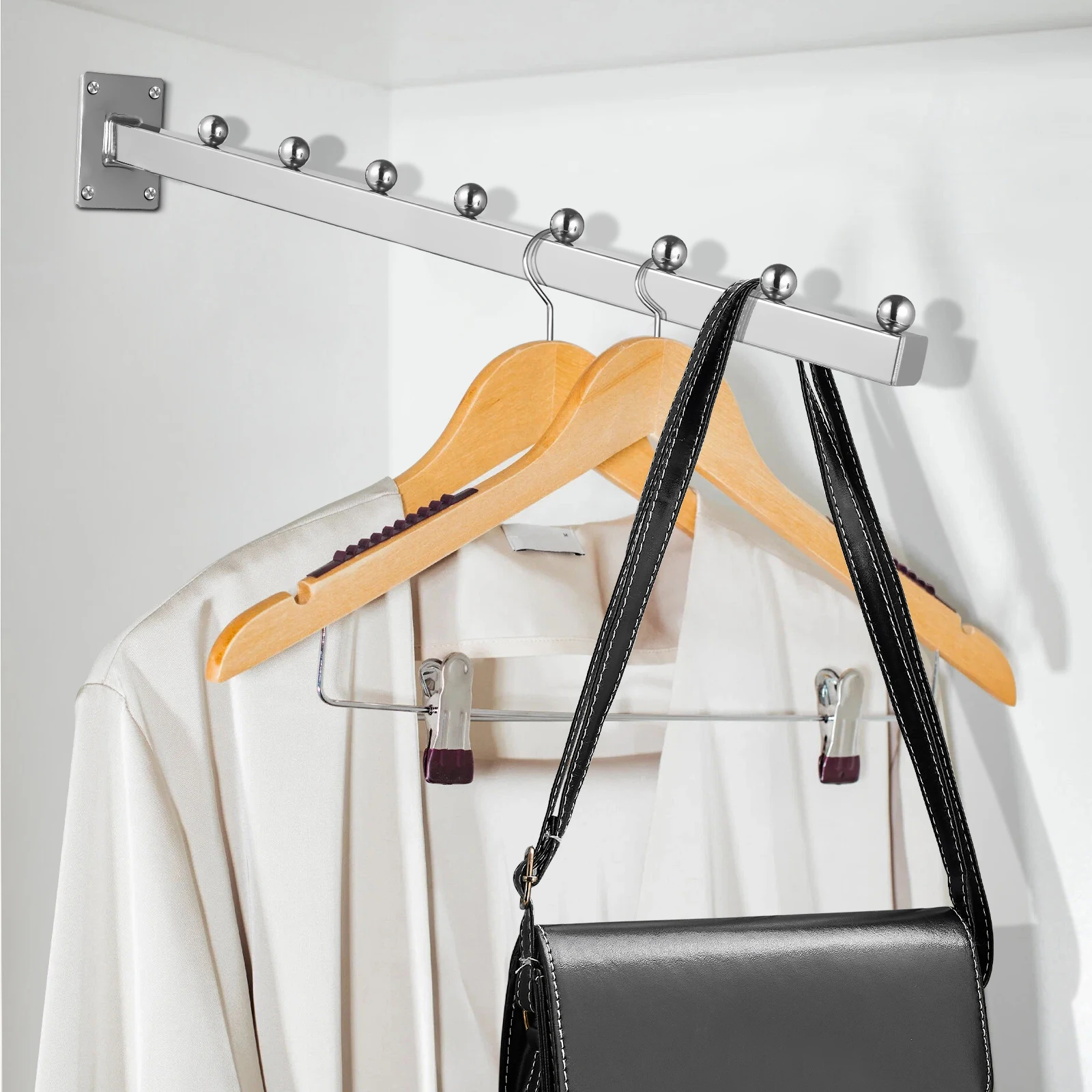 

Iron Simple Wall Clothes Hanger Creative Entrance Door Wall Clothes Hanger Outward Rack Living Room Furniture