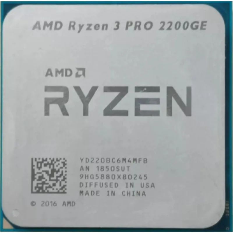 For AMD Used Ryzen 3 PRO 2200G R3 PRO 2200G Quad-Core Quad-Thread 3.5GHz L3/4M 65W CPU Socket AM4 YD220BC5M4MFB