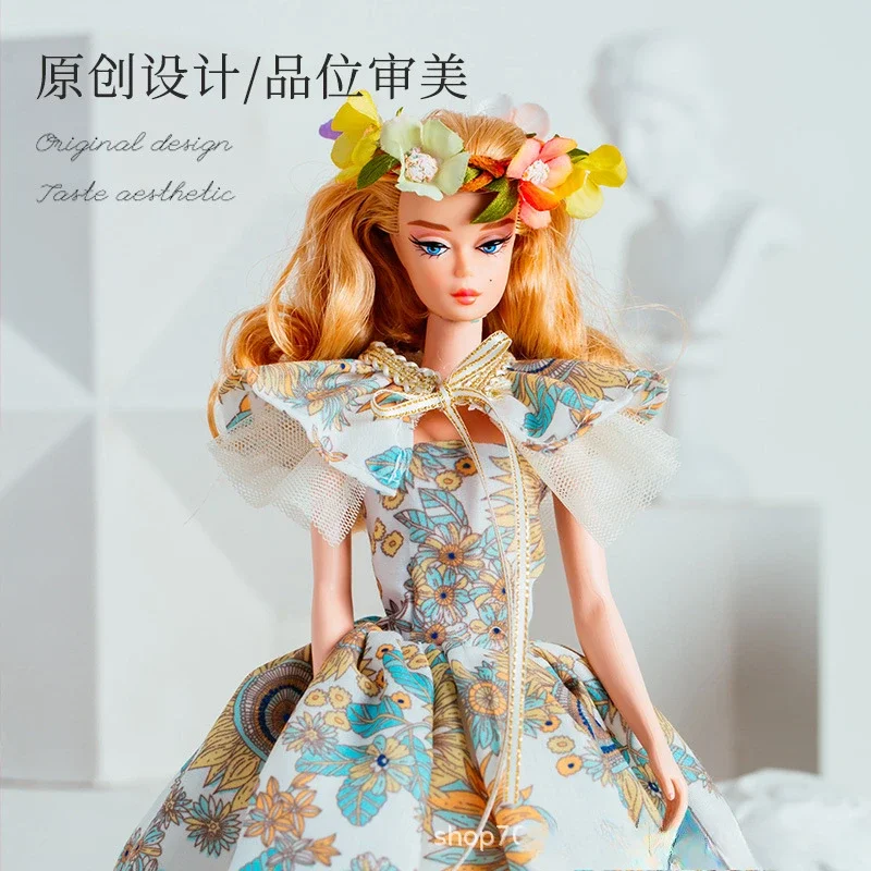 Sunflower dress / yellow flower gown + shoes / 1/6 Doll clothes suit Ornate outfit for 30cm Xinyi Fr2 ST PP BB Doll clothing