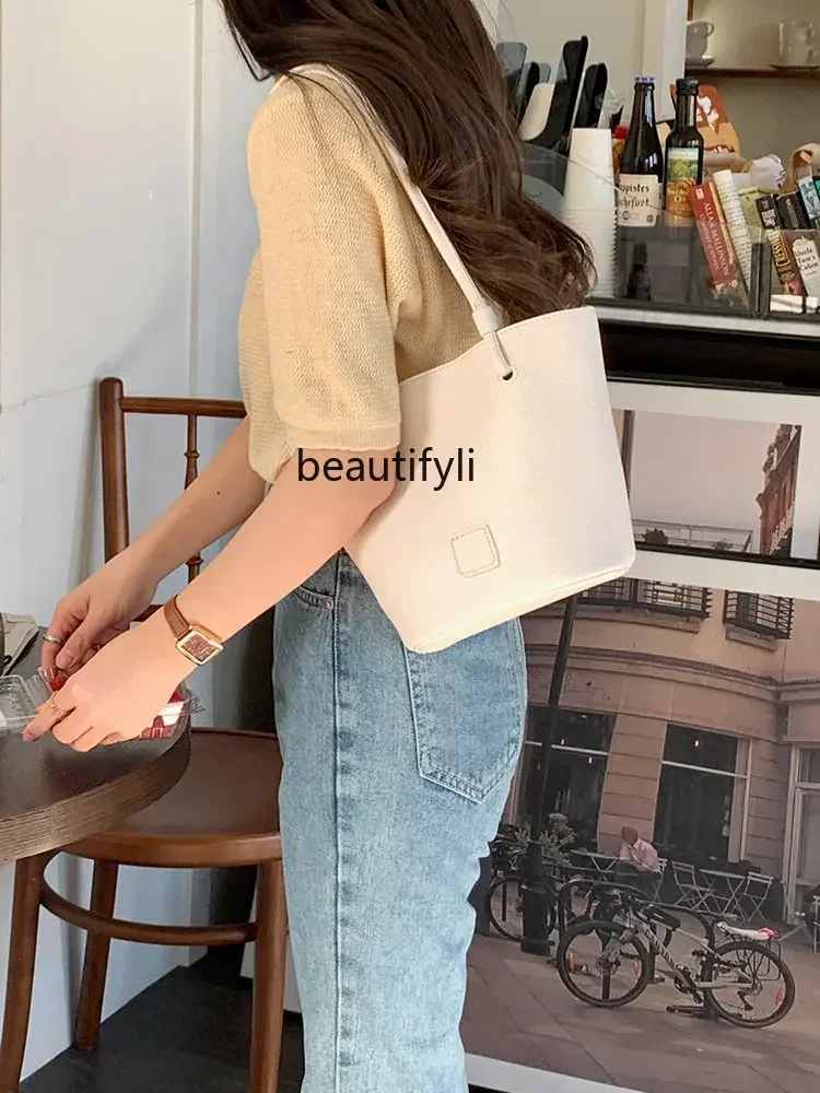 L11 zqVegetable Basket Summer Everyday Joker Single Shoulder Bucket Bag Korean Simple Fashion Combination Bags