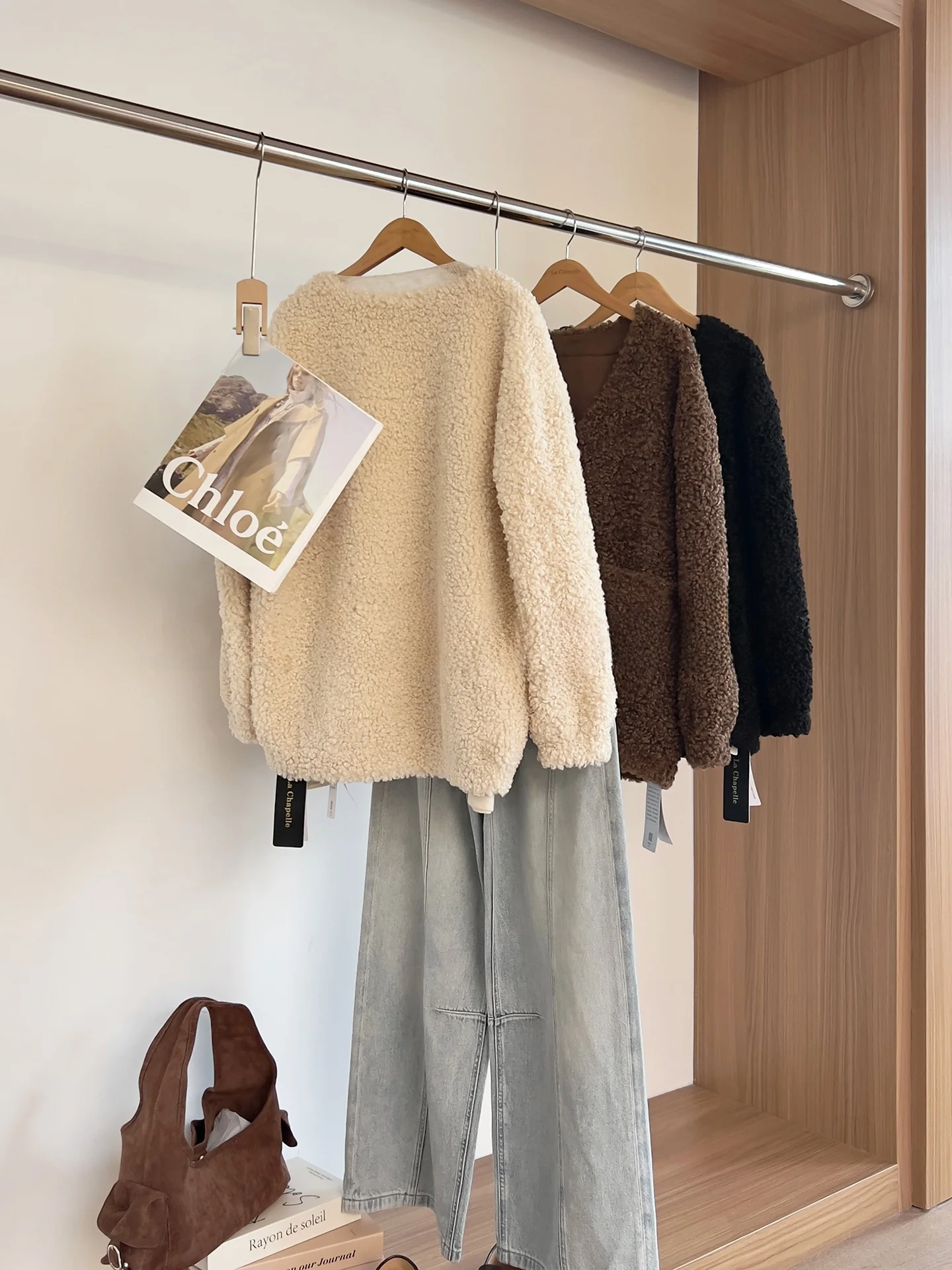 เสื้อแจ็คเก็ต La Chapelle รุ่น Double ket V-Ne Slimming Jaet ผ้าหนังเทียม ดีไซน์อเนกประสงค์ สำหรับผู้หญิง แฟชั่นลำลอง เหมาะสำหรับใส่ไปทำงาน