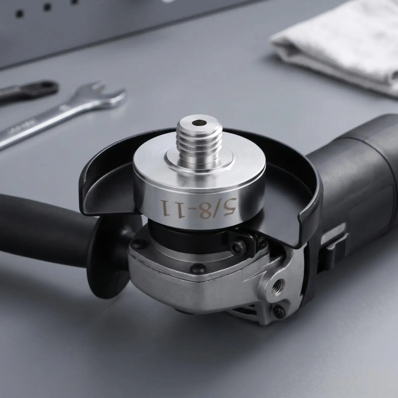 Workshop Grinder Adapter for Angle Grinder with Self Locking Plate Durable Carbon Steel Construction for Cutting and Grinding