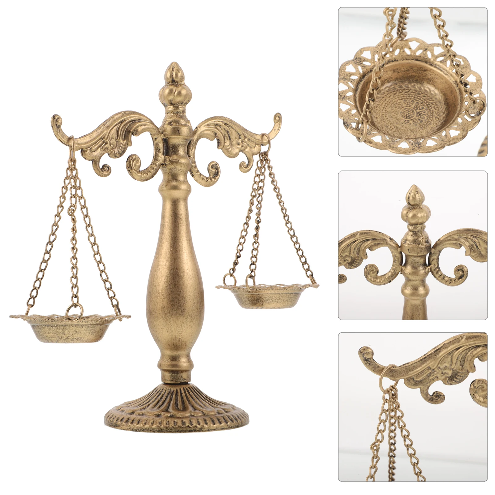 

Retro Vintage Metal Libra Balance Scale Iron Justice Scale Sculpture for Office Desk Library Home Lawyer Decor