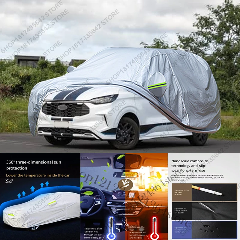 Volledige autohoes compatibel met Ford Transit 2014-2025, op maat gemaakt, geschikt voor alle weersomstandigheden, bescherming tegen zon, regen, UV-straling en stof, voor buiten en binnen.