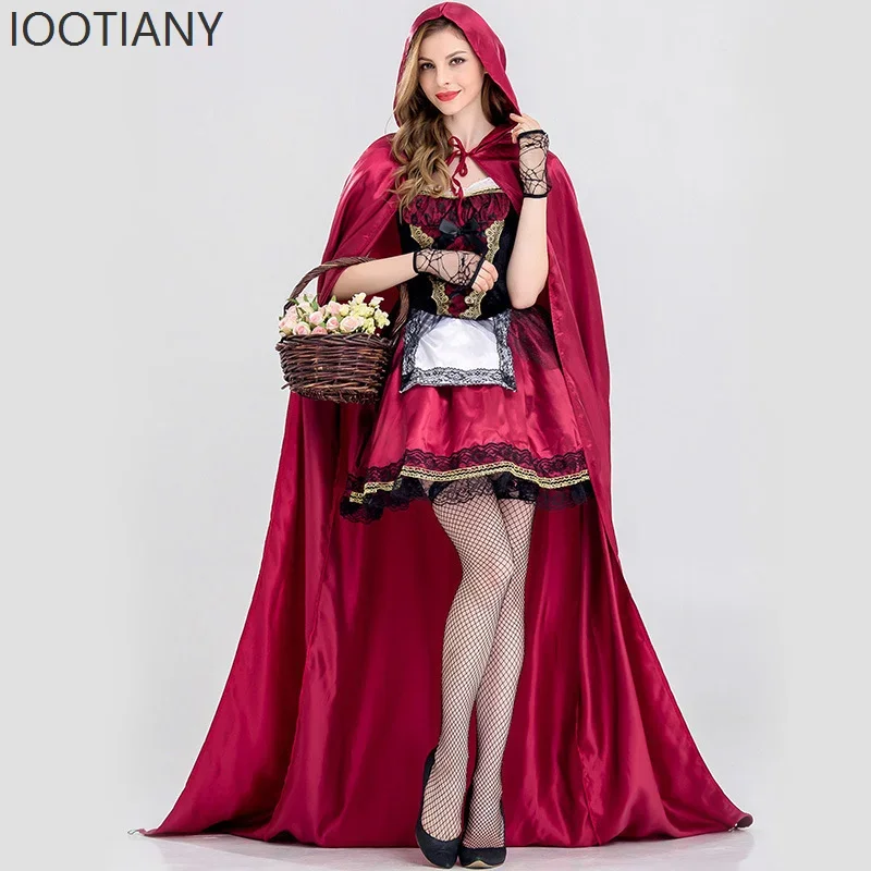 

CosplayNew Halloween Anime Little Red Riding Hood Costume Adult Ladies Cosplay Role Play Costume Masquerade Dress Up Princess Co