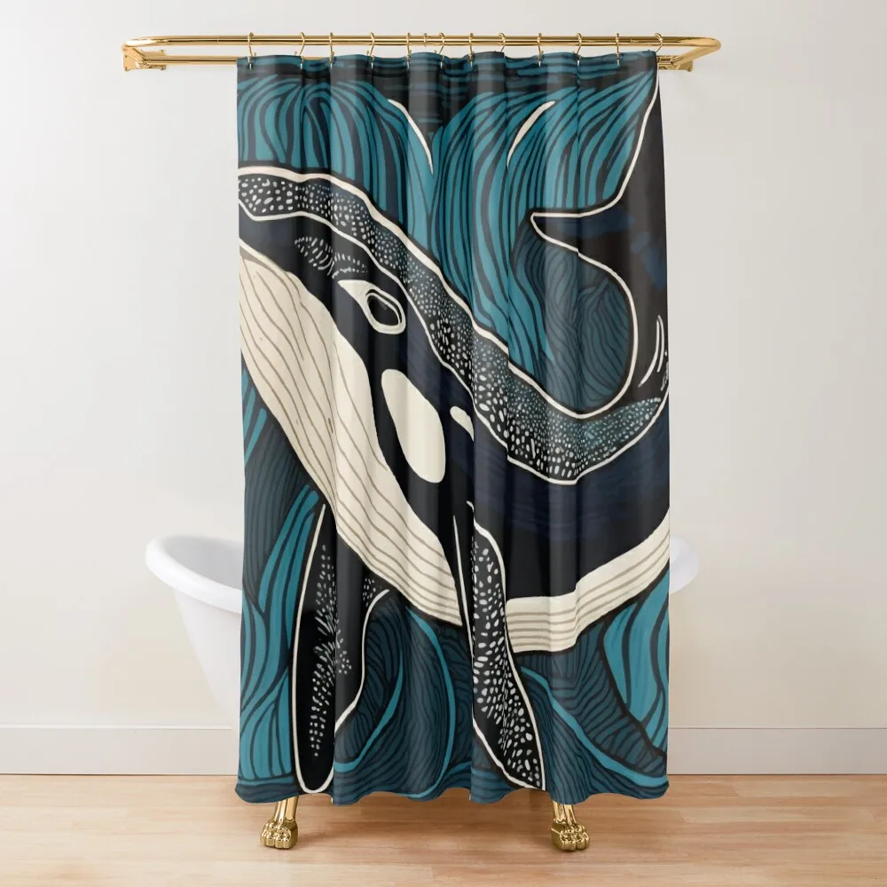 

Orca eat the rich, orca fight back Shower Curtain Transparent Bathroom Shower For Bathroom Shower Window Funny Curtain