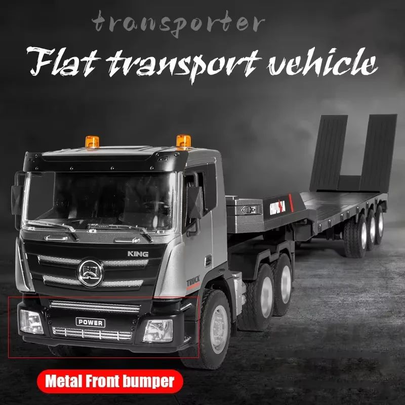 Huina 1318 RC Flat Truck Model 1:24 Alloy Engineer Vehicle 2.4G Remote Control Car 9Channels Radio Controlled Trailer Toys for B