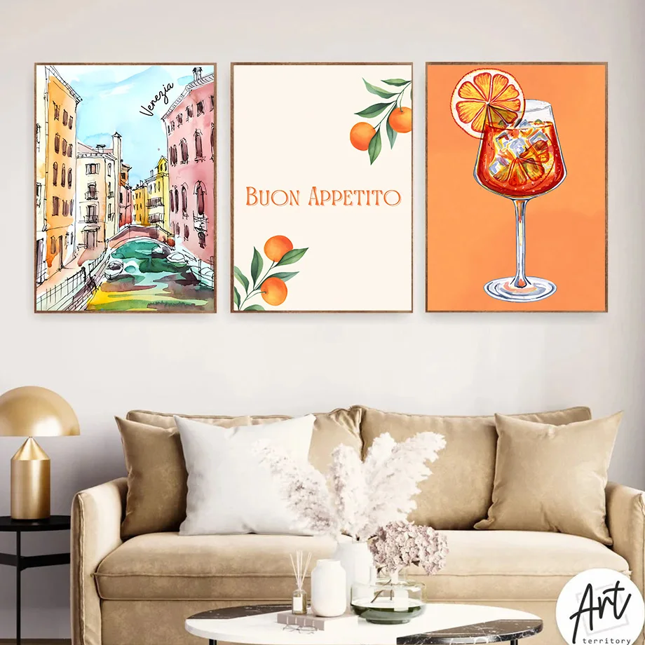 كوكتيل عصير الليمون الفواكه يقتبس الحب عبارات قماش المشارك جدار الفن اللوحة معرض المطبخ الديكور المشارك ديكور المنزل