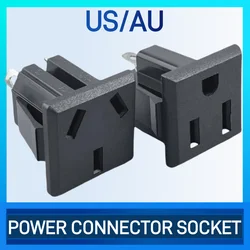 5pcs American Outlet Socket 3Pin 15A 125V AC Power Socket jack connector Power Plug Australian socket 3 pin black 10A 250V US/AU