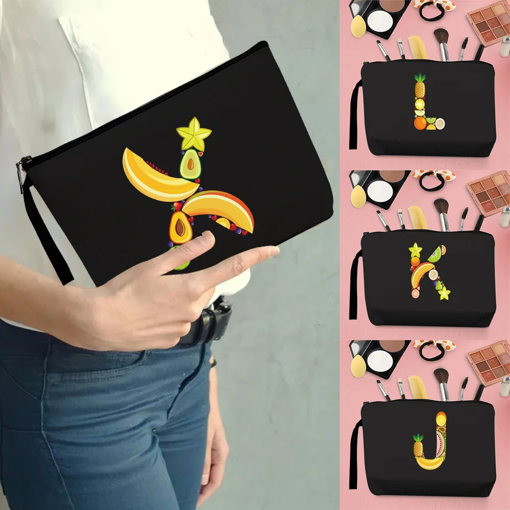 

Women Make Up Organizers Storage Travel Toiletry Clutch Bag Wedding Party Cosmetic Pouch Purse Pencil Case Fruit Pattern