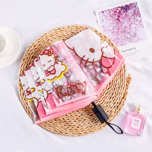 Sanrio دليل قابل للطي مظلة مرحبا كيتي Cinnamoroll كورومي ميلودي الكرتون عززت هدايا مظلة شفافة أفضل 8 معطف واق من المطر للأطفال ومظلة - رقم 4