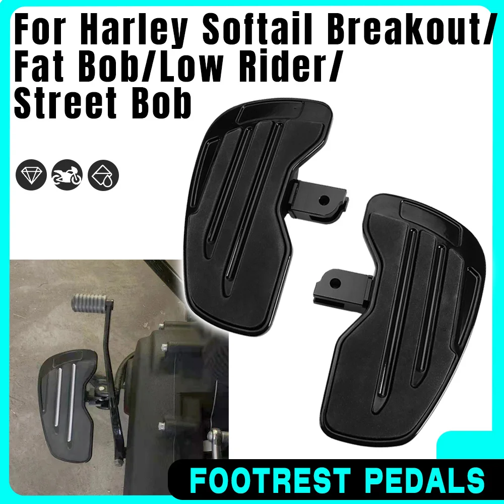 

For Harley Softail Fat Boy 114 Breakout Low Rider Street Bob Motorcycle Footpegs Rider Foot Peg 360° Roating Anti-Slip Footboard