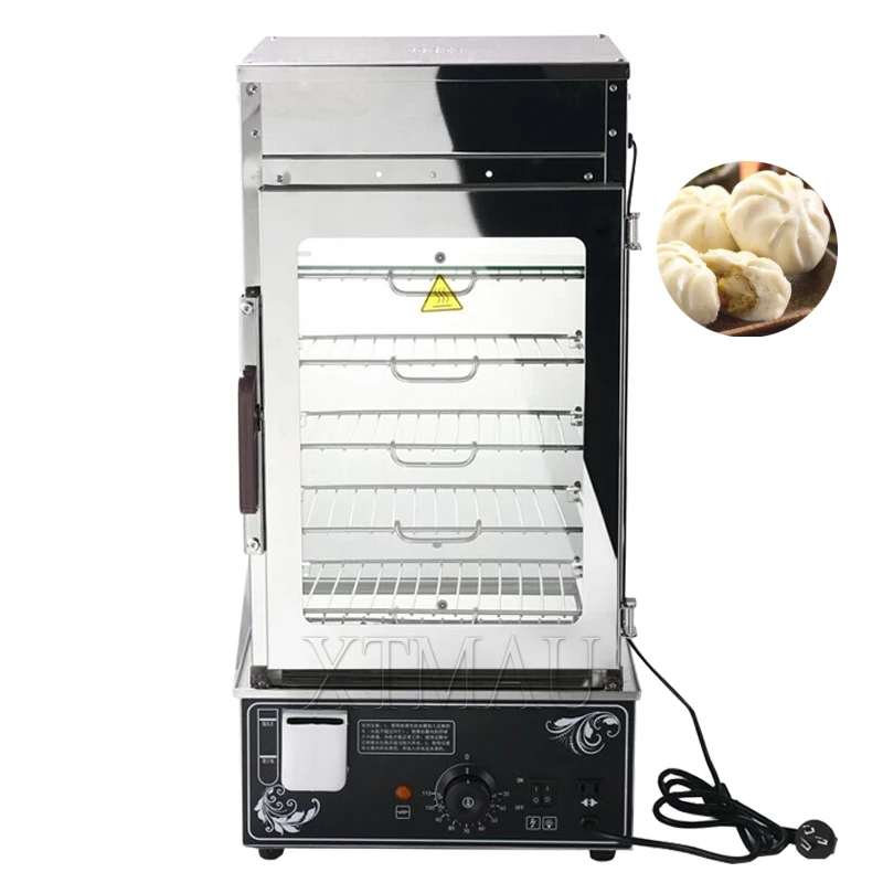 Desktop Steamer Machine Commercial Electric Heating Small Breakfast Kitchen Equipment Glass Cabinet Steam Bun Maker