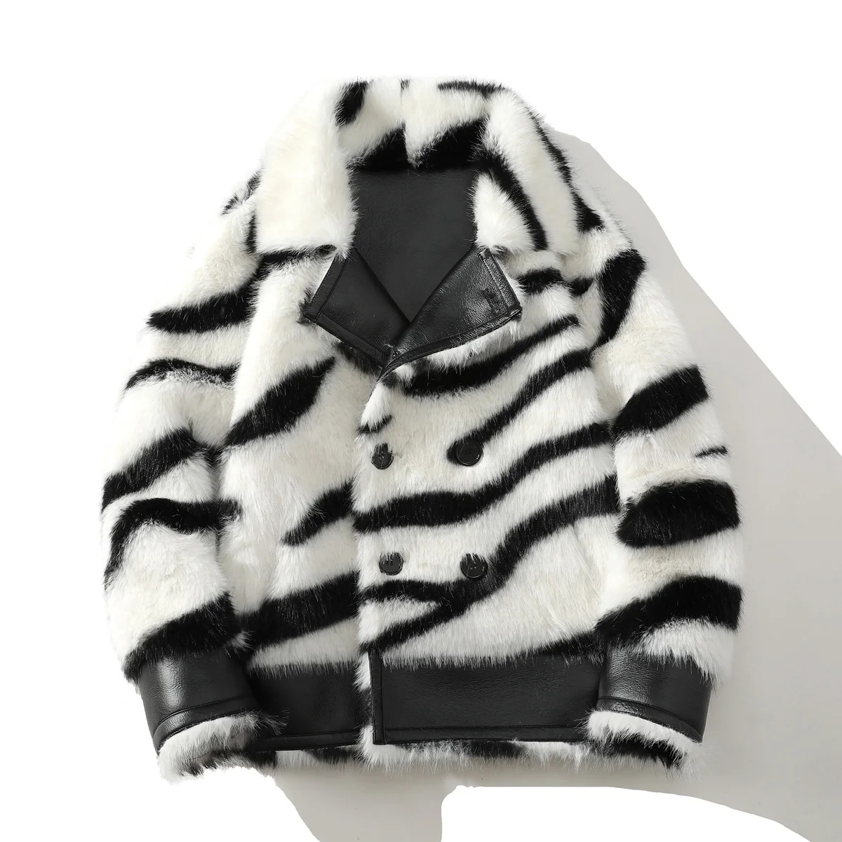 2024 Autumn And Winter Men's double breasted buckle coat Men's Fashion thick jackets men Casual Loose Warm Jacket Large Size