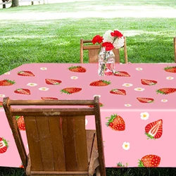 Strawberry Birthday Party Disposable Waterproof and Oil proof Tablecloth Wedding Happy Birthday Strawberry Party Decoration