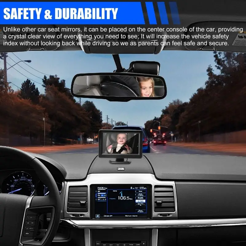 

Baby Car Monitor 1080P Monitor Camera for Baby Rear Facing Seat Mirror Display 150° Wide View Night Vision Car Mirror Camera