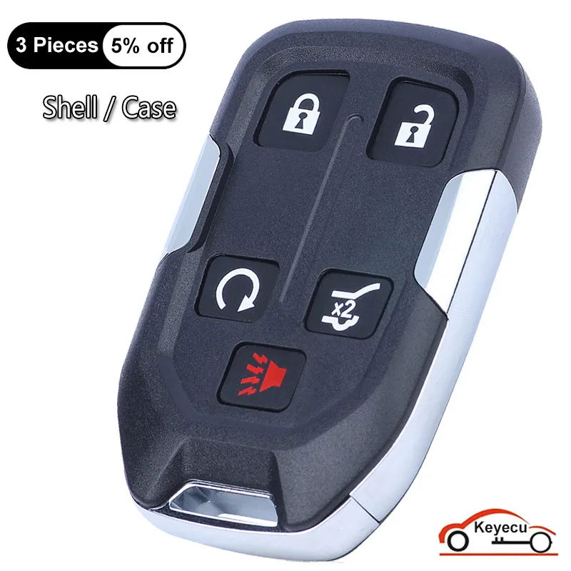 KEYECU 5 Buttons Case for GMC Terrain Acadia 2017 2018 2019 2020 Auto Smart Remote Key Shell Cover Fob FCC ID: HYQ1AA, HYQ1EA