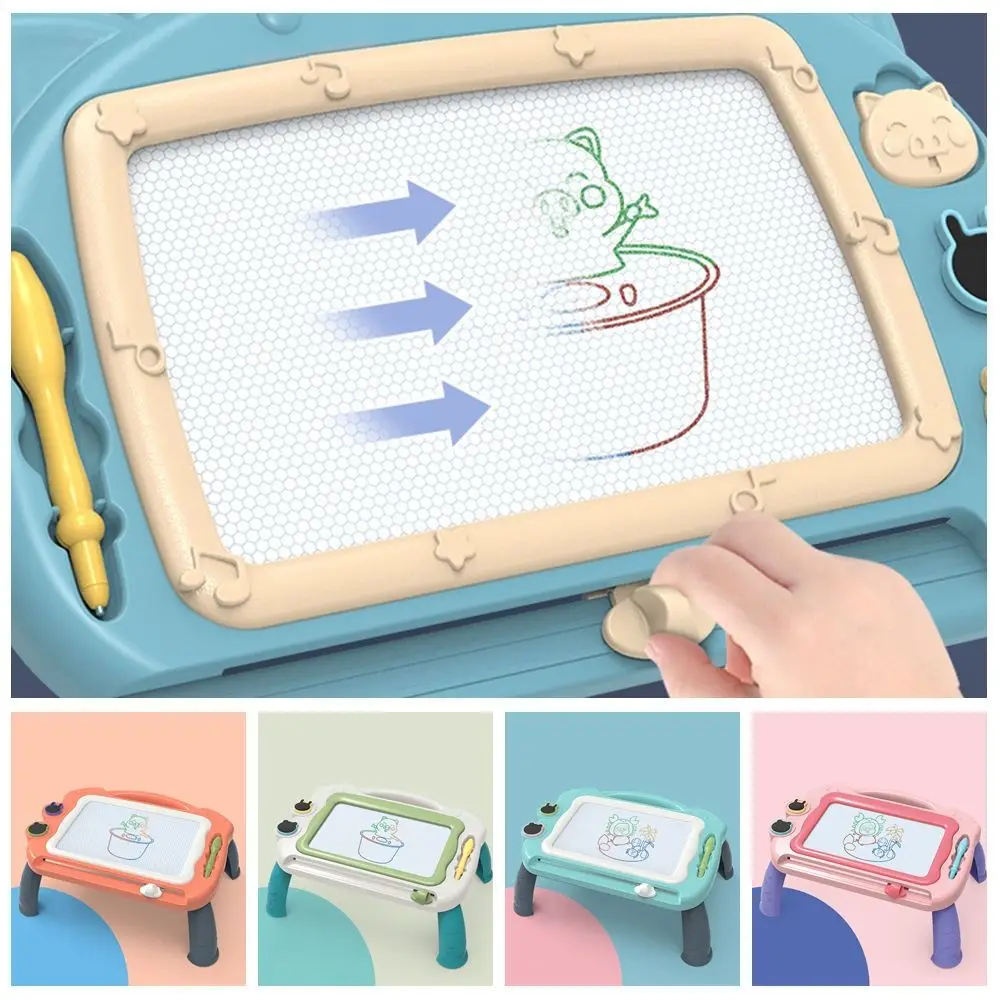 Tavolo da disegno magnetico colorato Tavolo da scrittura Gamba Doodle Board Giocattolo Blocco cancellabile Lavagna magnetica cancellabile per graffiti Scuola materna