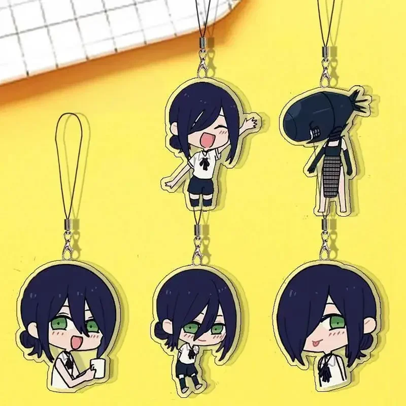 أنيمي Reze تأثيري المفاتيح Kawaii للجنسين الاكريليك كيرينغ مفتاح سلسلة سلسلة الهاتف حقيبة حلية الديكور الدعامة