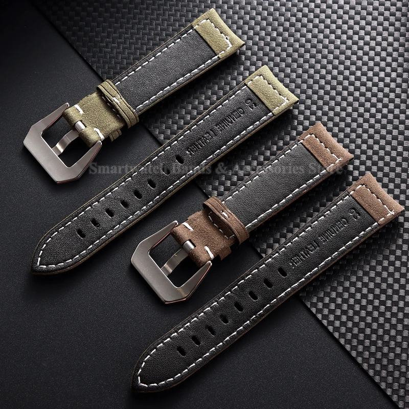 18 مللي متر 20 مللي متر 22 مللي متر 24 مللي متر جلد البقر حزام ساعة اليد ل أوميغا ل بانيراي نحى الجلود سوار معدني دبوس مشبك العصابات المعصم العالمية