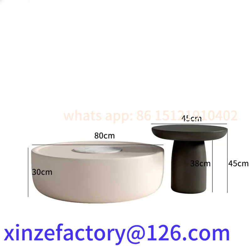 

Customizable cream wind coffee table living room home light luxury high sense minimalist round Internet celebrity simple modern