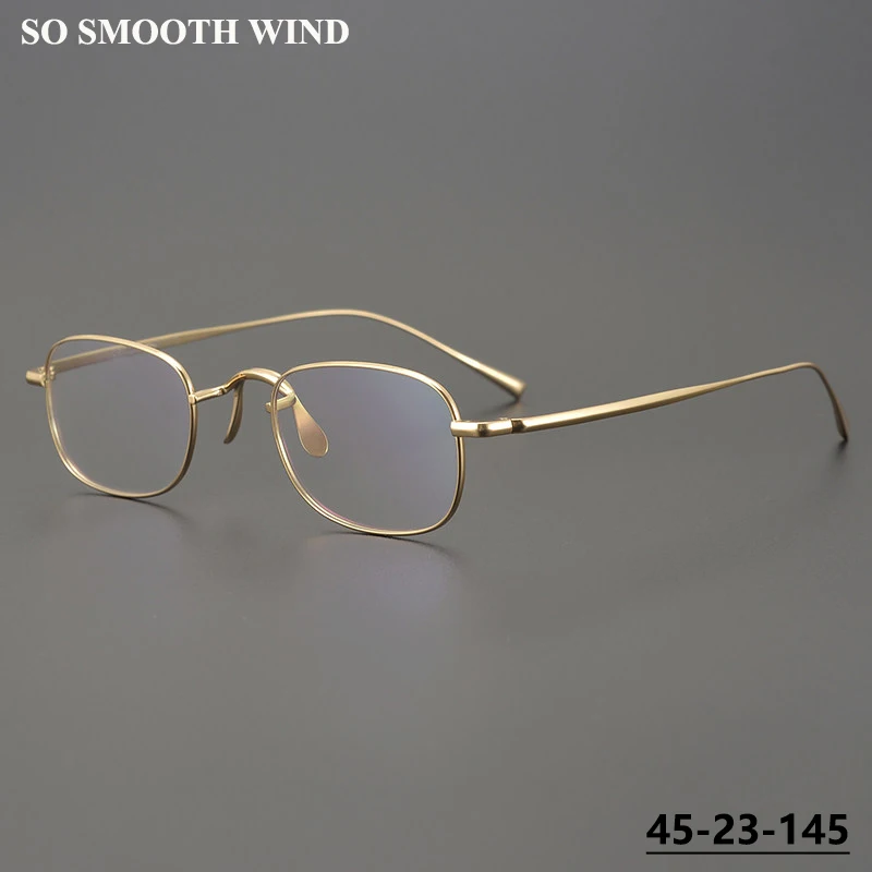Square Retro Fashion Glasses Frame Japan Brand Handmade Titanium Men's Women's Spectacles Frames Ultralight Thin Eyeglasses New
