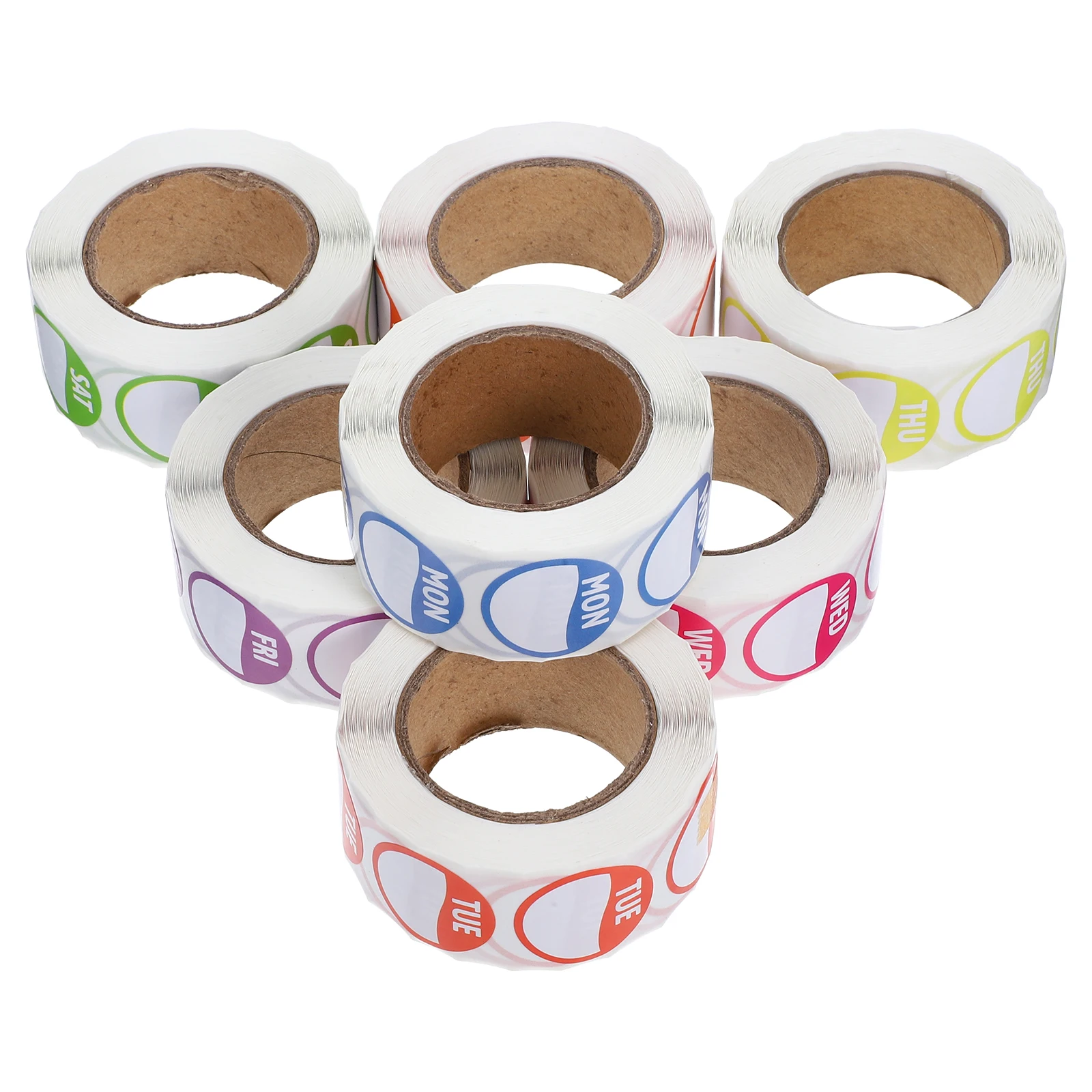 

7 Rolls Weekday Labels Adhesive Sticker for Bakery Day of Week Stickers Monday to Sunday Date Time Stickers Date Labels