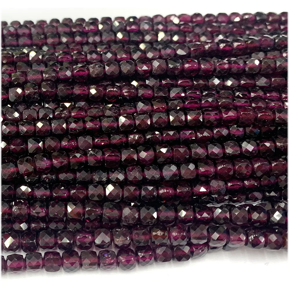 

Veemake Natural Purple Garnet Irregular Cube Almandite Pyralmandite Faceted Small Jewelry Beads 08146