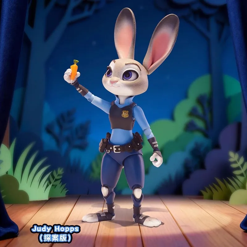 애니메이션 피규어 모델 장난감 어린이 선물 오리지널 주토피아 액션 피규어 시리즈 블라인드 박스 귀여운 BJD 미스터리 박스 주디 홉스 닉 와일드