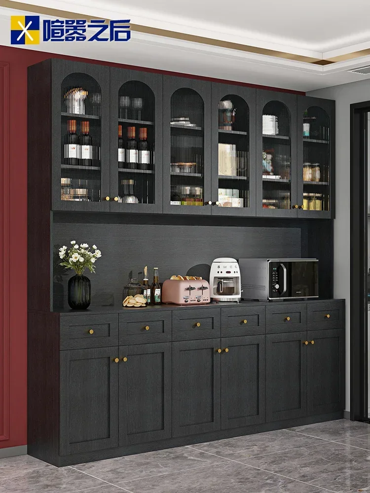 Tea Cabinet Integrated Wall-Mounted Kitchen Locker Microwave Oven Rack 8g194