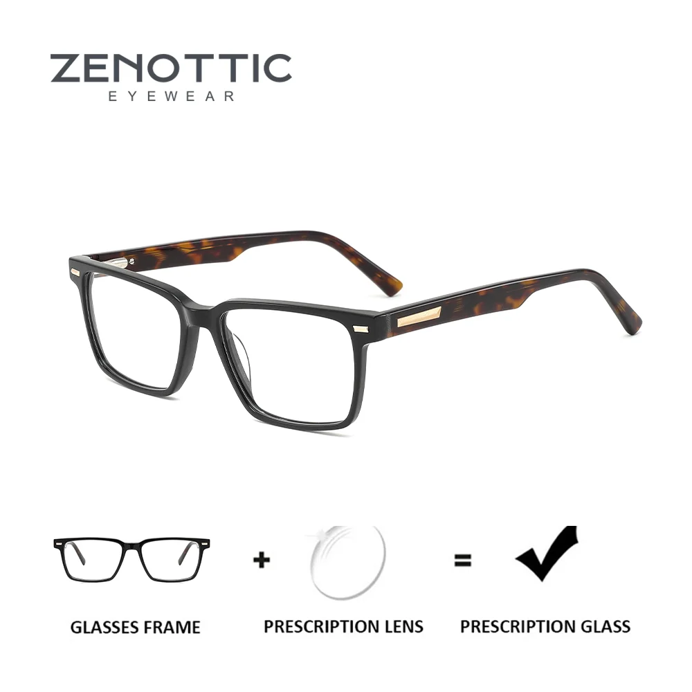 

ZENOTTIC стильные квадратные ацетатные очки по рецепту для унисекс, модные антисиние фотохромные/оптические очки для близорукости