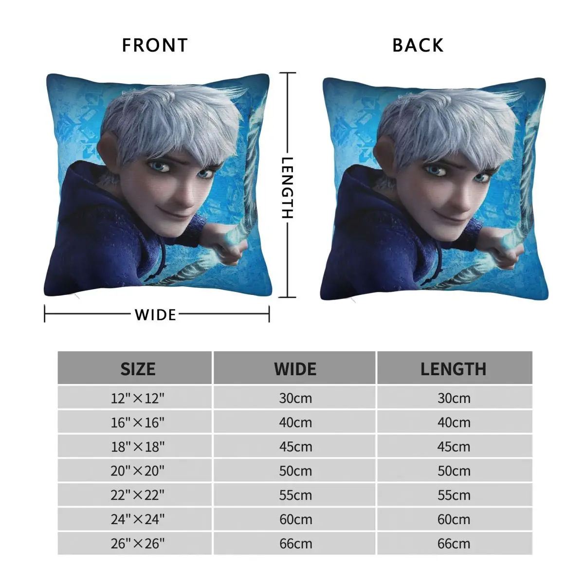 Rise Of The Guardians Jack Frost Square Pillowcase Polyester Linen Velvet Printed Zip Decor Home Cushion Cover