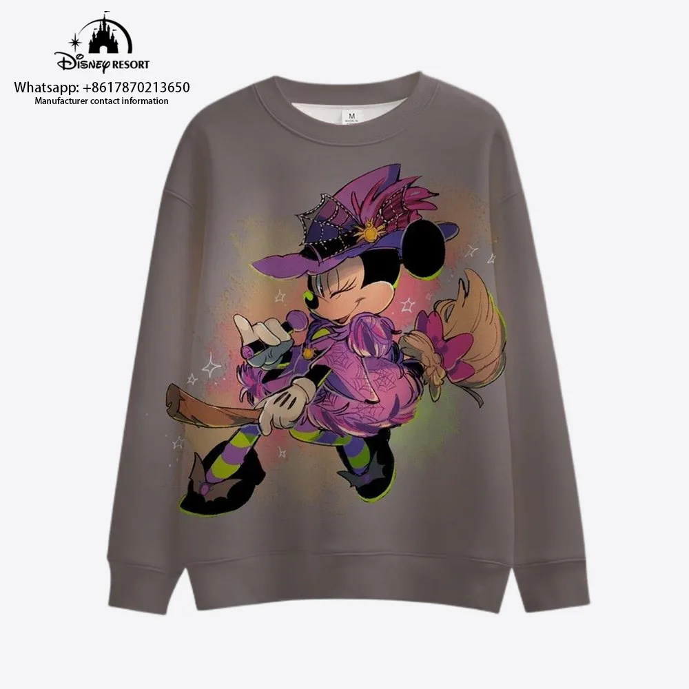 2023 New Street Clothing Halloween Mickey Minnie Autumn Round Neck Fashion Casual Women\'s Long Sleeve Tops Children\'s Pullover