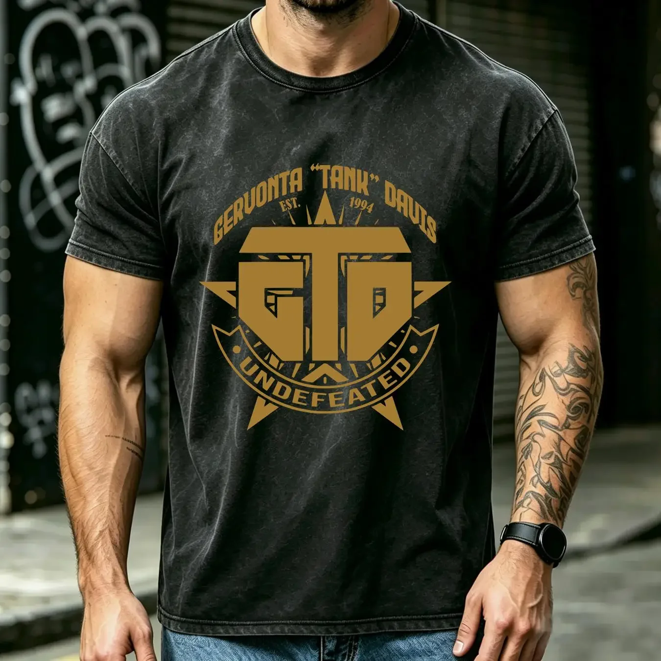 washed T Shirt Gervonta Tank Davis GTD 1994 Undefeated Boxing Champ Funny  vintage Washed Unisex Comfortable Soft homme graphic