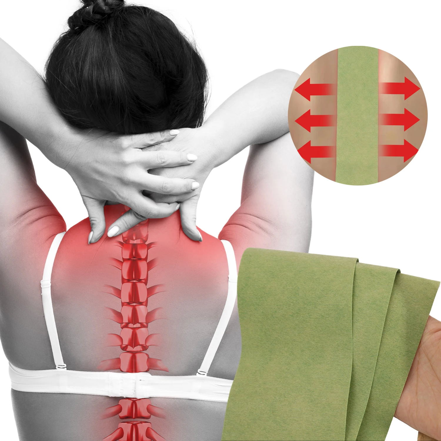 3/10 Stück Dragon Bone Du Channel Taillen- und Rücken-Wermut-Patch, atmungsaktiv, elastisch, Vliesstoff, hochviskoser Wermut-Patch