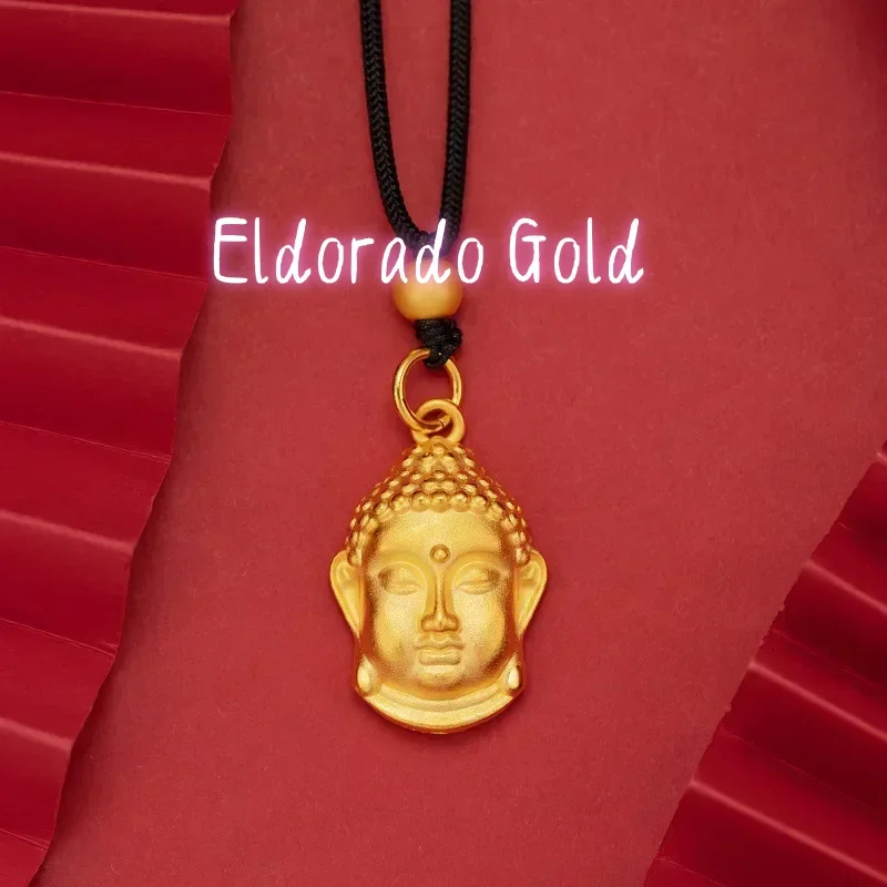 

Золотой кулон Eldorado Gold 999 пробы с головой Будды, 18K, 5D, выполненный по старинной технологии, винтажное украшение в стиле ретро, подарок на удачу для мужчин и женщин, чтобы подарить друзьям.