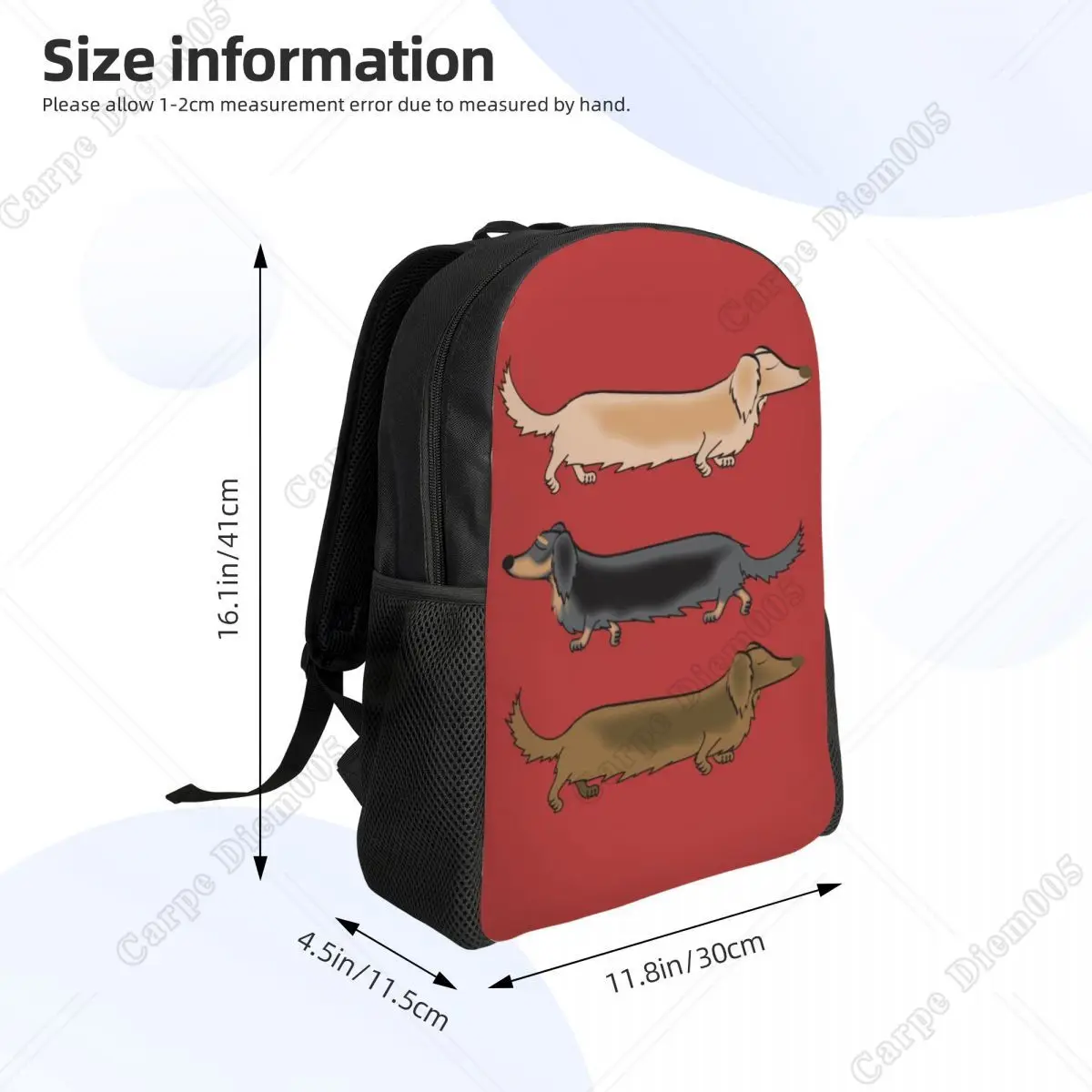 Dachshund Dogs Backpack for Boys Girls Wiener Sausage Dog School College Travel Bags Women Men Bookbag Fits 15 Inch Laptop