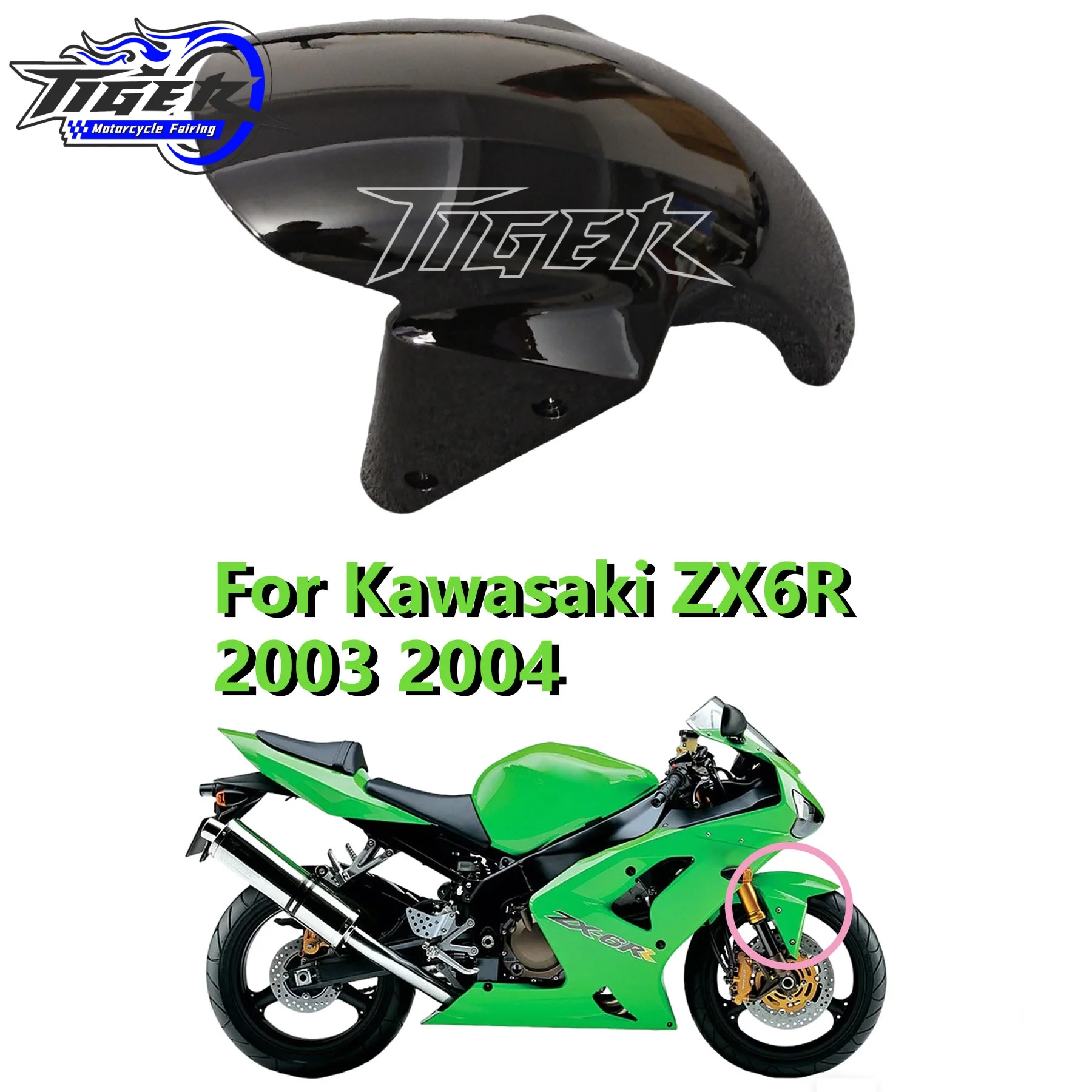 

Front Mudguard Bodywork For Kawasaki ZX6R 2003 2004 Fairing Kit ABS 2003 2004