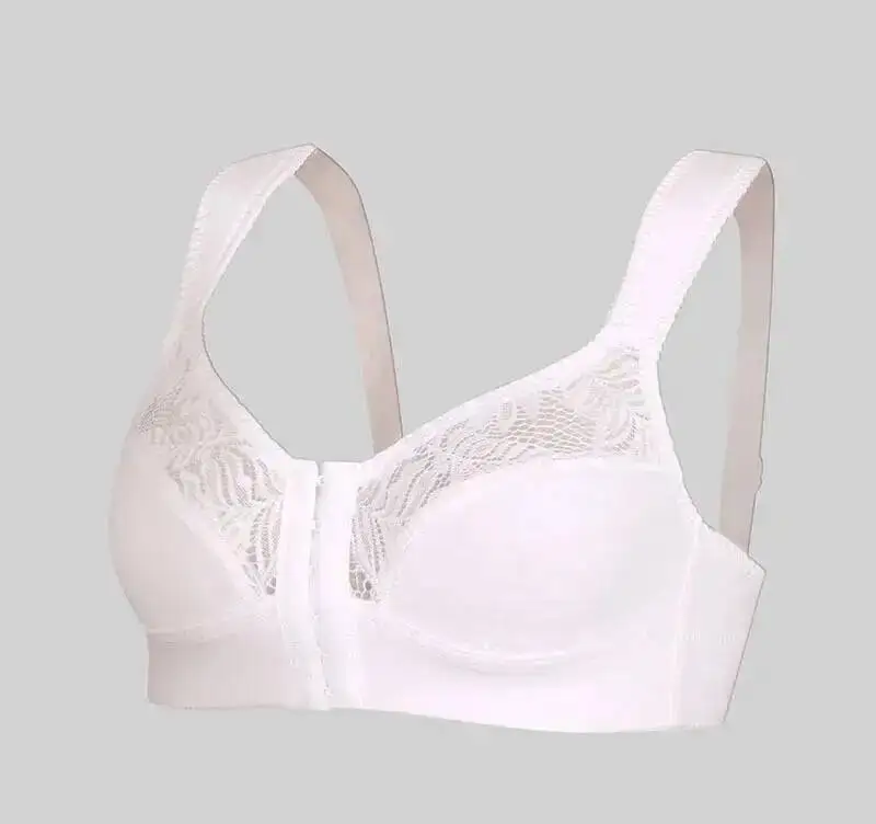 75A-120D Ultra Thin Lace White Front Button Large Plus Size Lingerie For Women Bra Women\'s Underwear Brassiere Femme