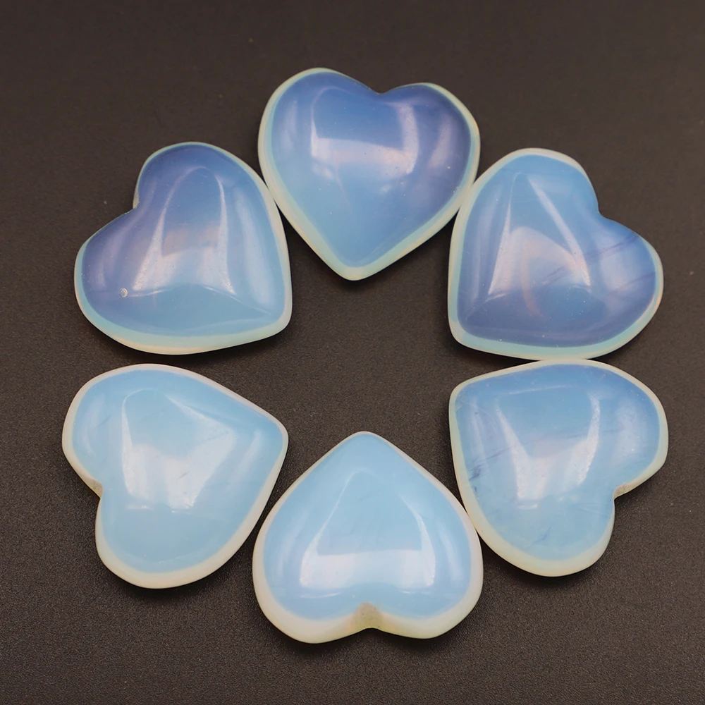 Natural Crystal Polishing Without Holes Love Decoration Energy Stone Ornaments DIY Fashion Jewelry Accessories Wholesale 4Pc/Lot