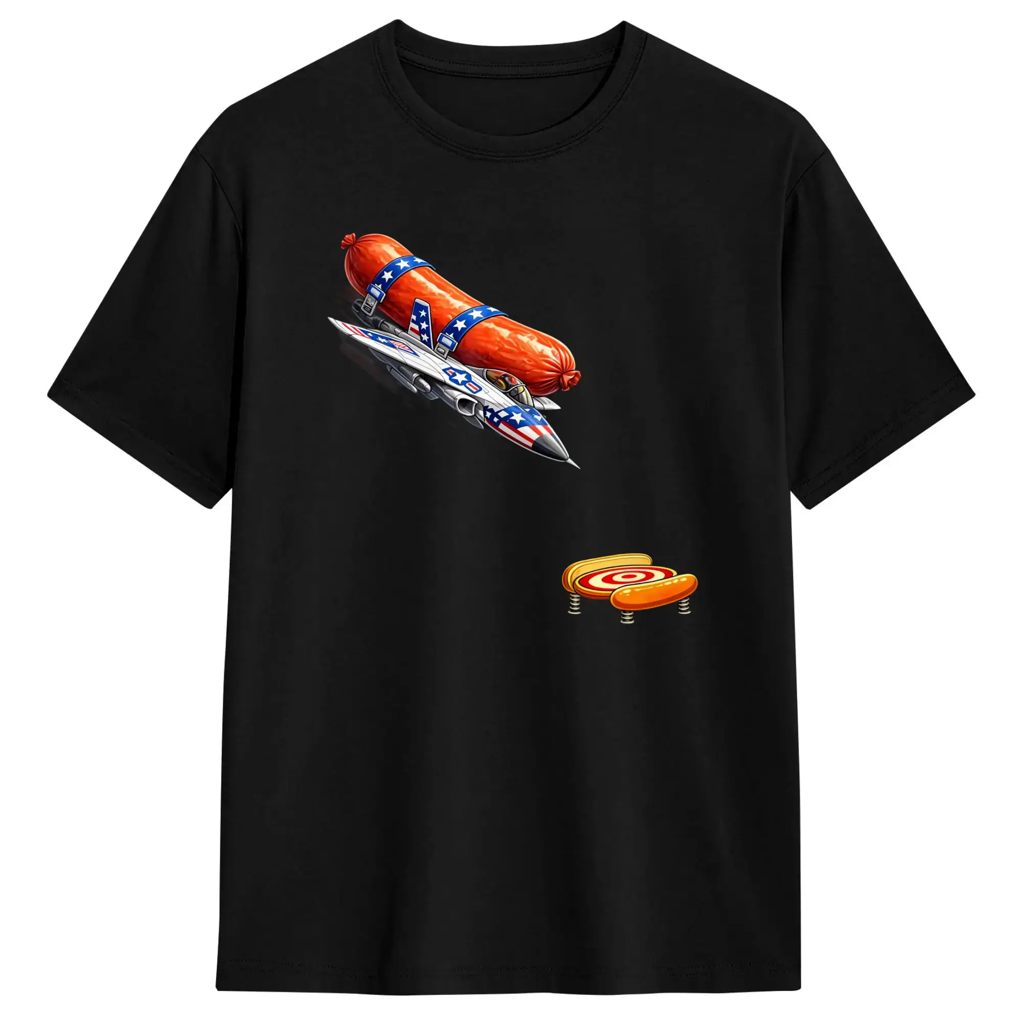 Hotdog Freedom Dive Funny T-Shirt Beach  Cotton T Shirts For Man Print Tee Shirt Short-Sleeved Vintage Clothes