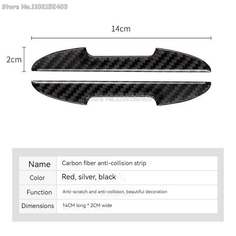 4PCS Car Door Edge Anti-collision Protector Bar Stickers Carbon Fiber Protective Tape Body Anti-scratch Stick Decorative