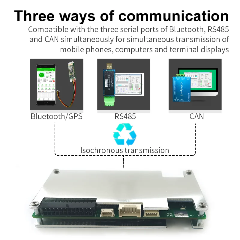 Bms 17s 70a inteligente sistema de gestão da bateria de lítio lifepo4 li-ion lto 9s 10s 12s 13s 16s 17s bms equilíbrio bluetooth app rs485