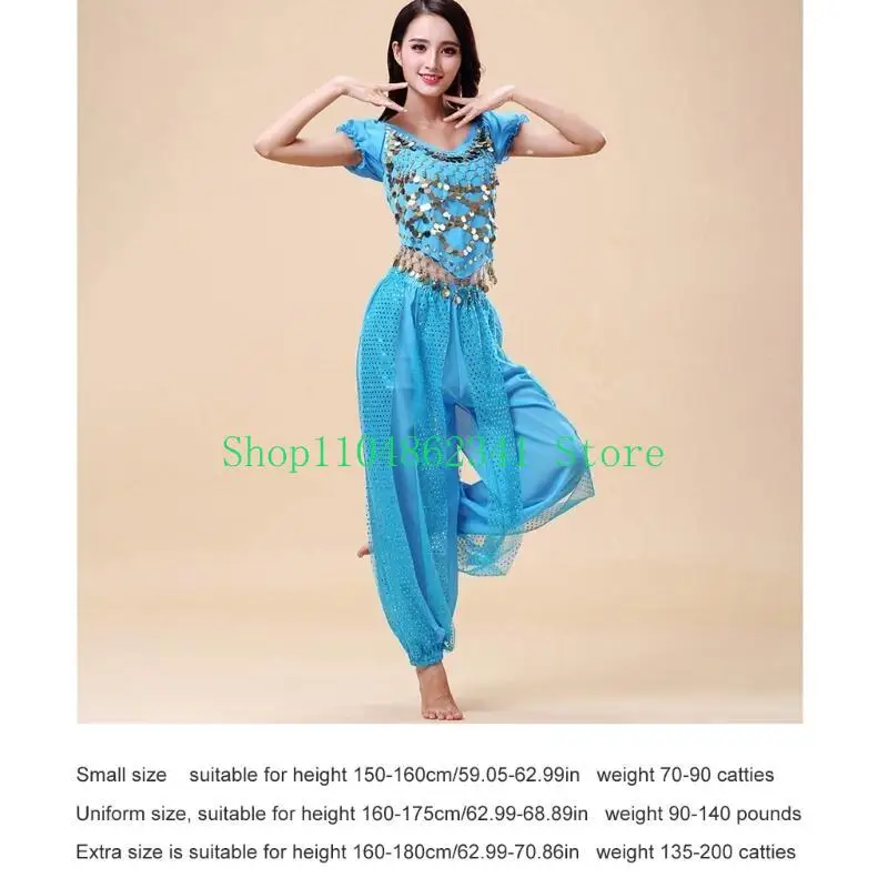 5asd Belly Dance Costume Set for Women 2Pcs Belly Dancing Tops and Lantern Trousers Carnival Dancer Outfit Suit Gifts