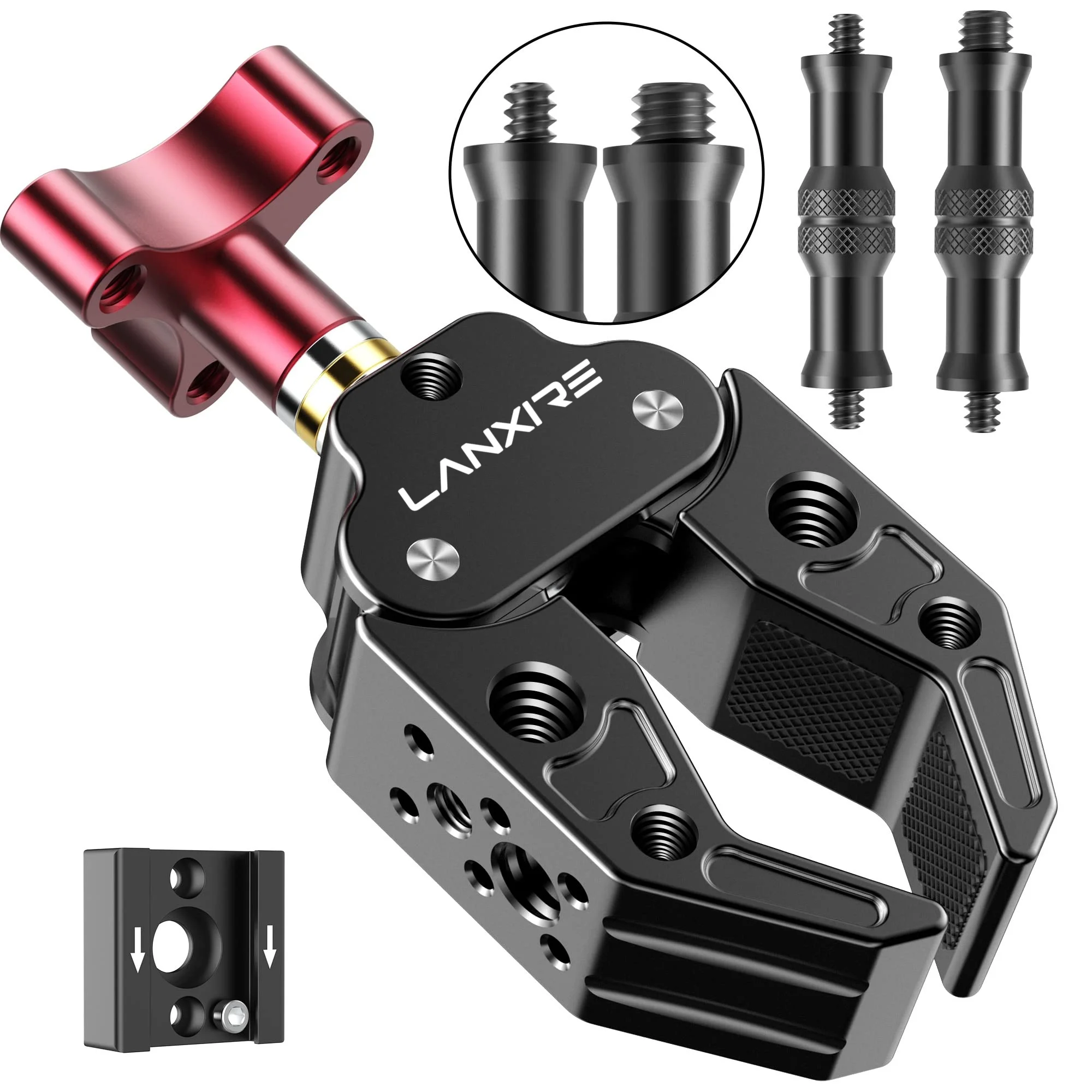 

Super Clamp with 1/4&3/8 Standard Stud for Photo Video Studio, Photography Camera Crab Clamp for Cameras, Lighting,Flash Light